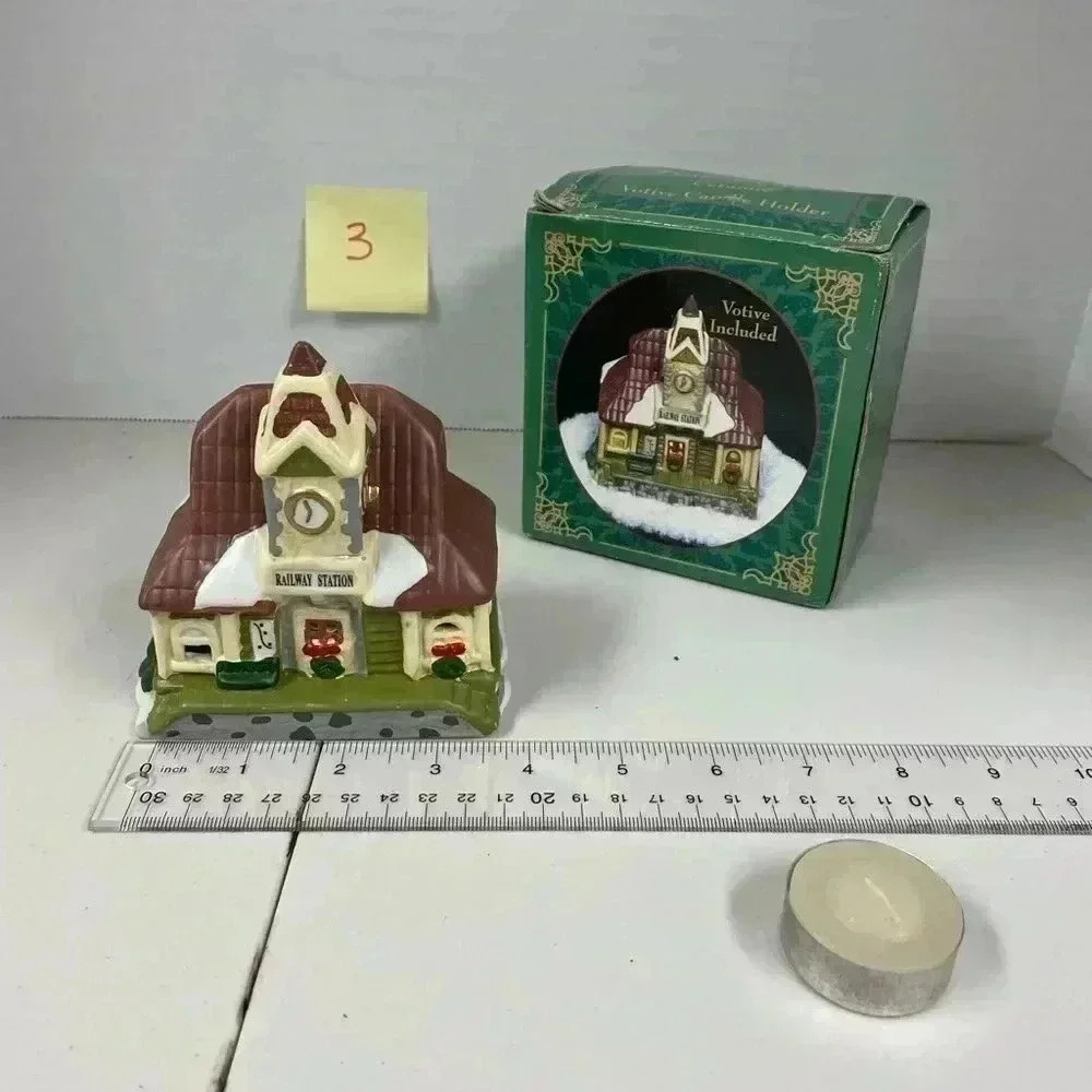 Giftco Inc Ceramic Train Station Votive Candle Holder